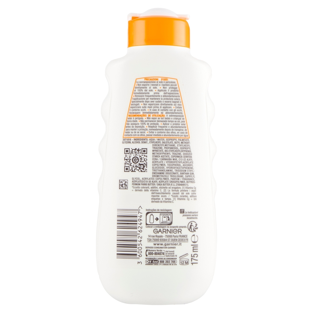 Garnier Ambre Solaire Hydra 24H Protect Protezione Latte Alta SPF30 175 ml